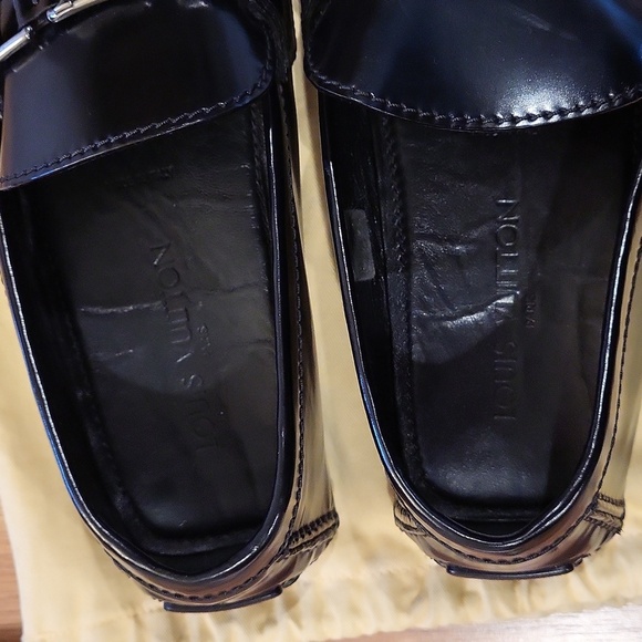 Mens Louis Vuitton Black Leather Mocassin Size 12 - Picture 9 of 11
